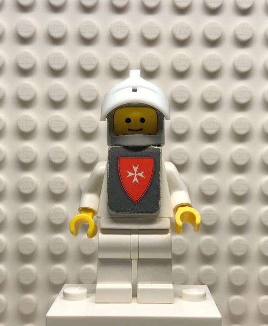 Classic Yellow Castle Knight White Cavalry - with Vest Stickers, cas083s